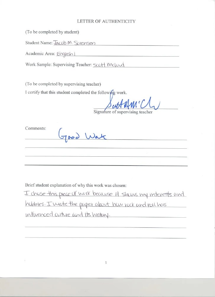 Letter Of Authenticity from Scott Mcloud