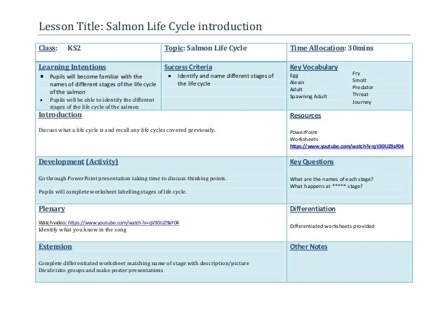 Life cycle introduction lesson plan