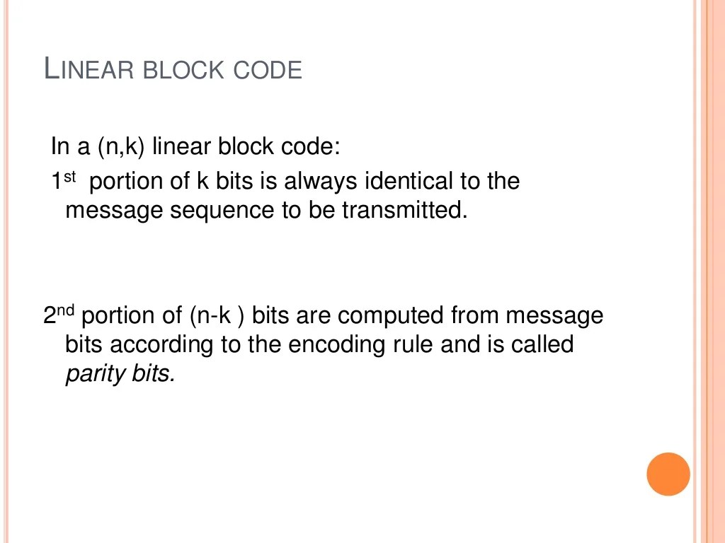 Linear block code