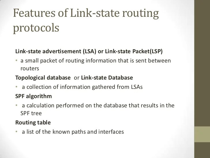 Link state routing protocol
