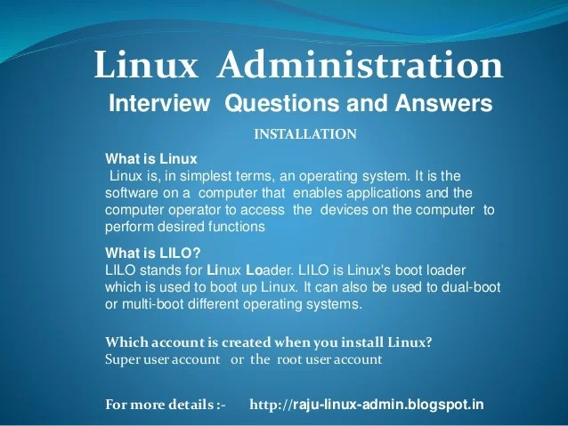 Linux interview questions and answers