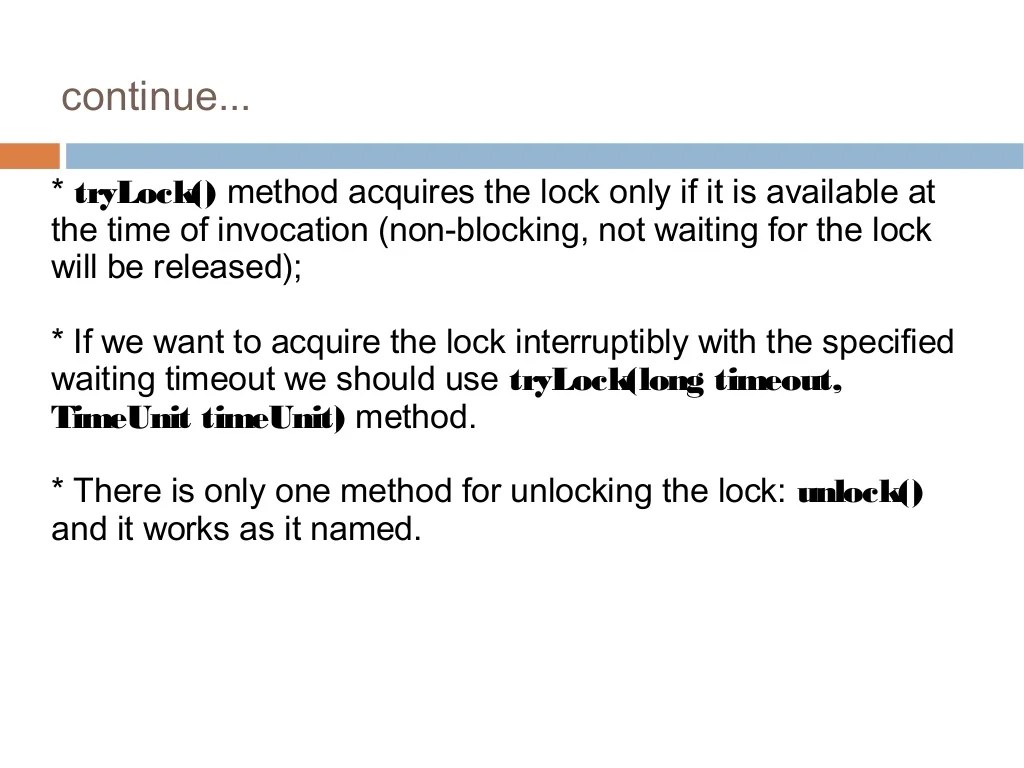 Lock Interface in Java