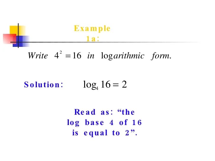 Logarithms and logarithmic functions