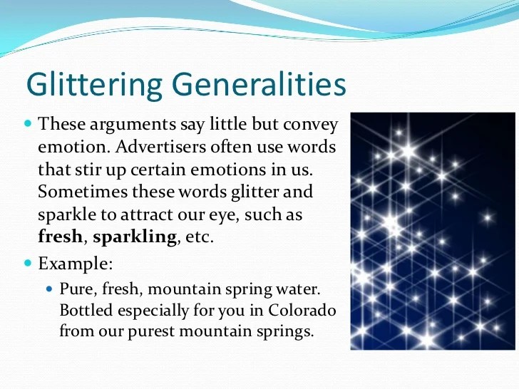 marlinasdesigns Glittering Generalities Examples In Advertising