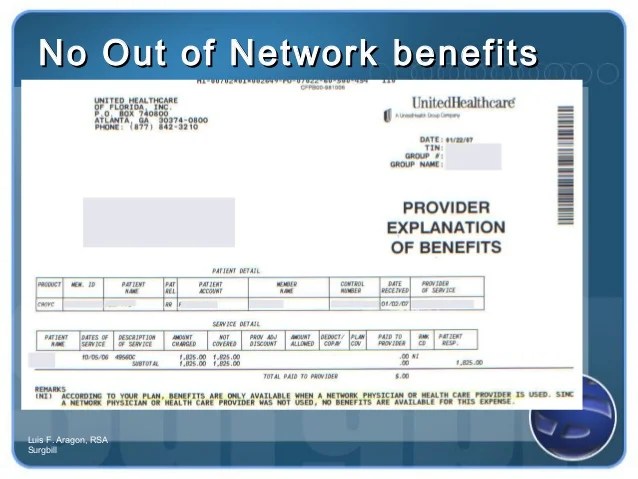 Out of Network overview for Surgical Assistants