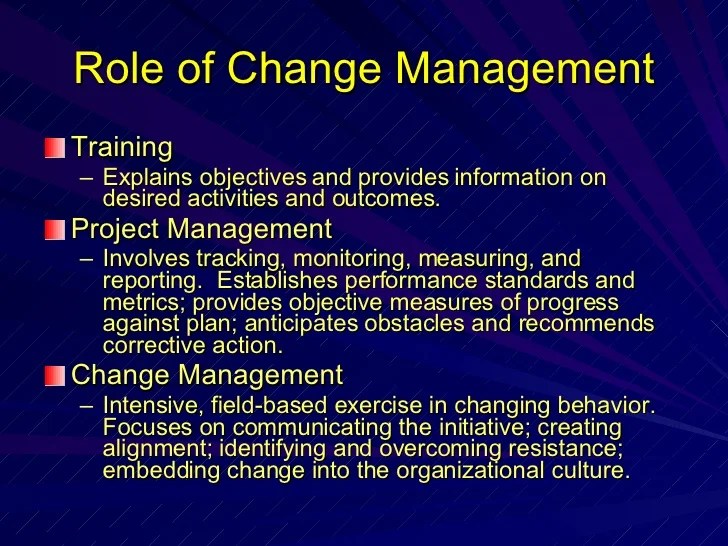 Managing Change Tools and Techniques