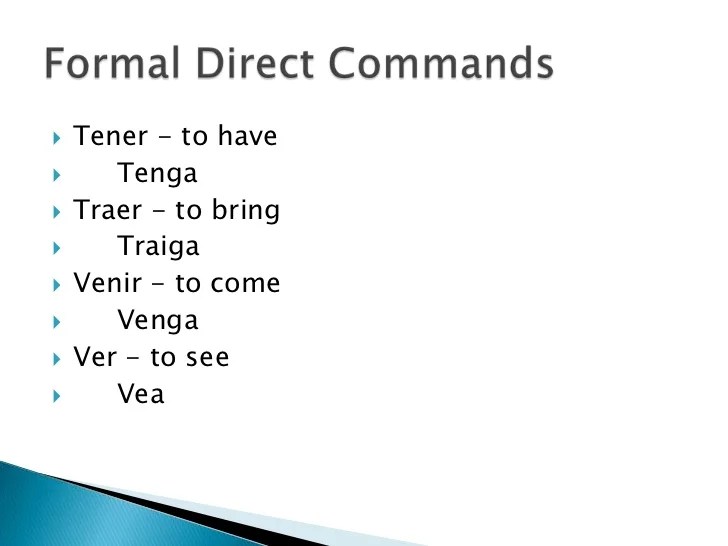 Commands Spanish II