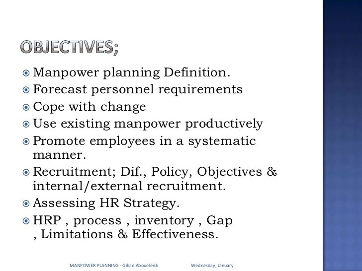Man power planning