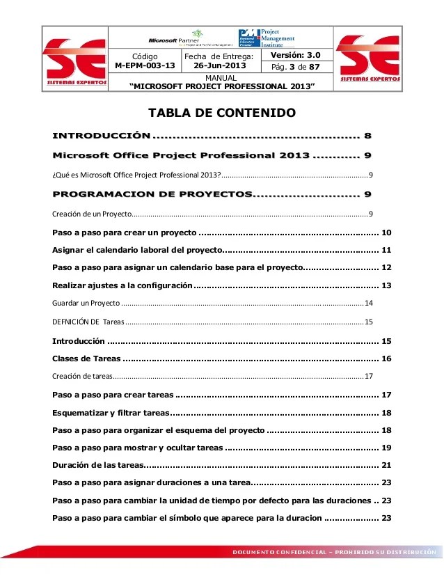 Manuals for Microsoft Project Professional 2013