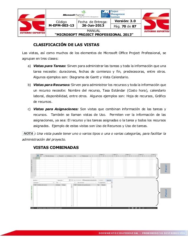 Manuals for Microsoft Project Professional 2013