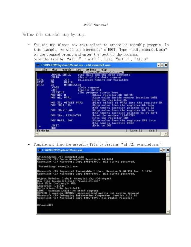 Masm tutorial