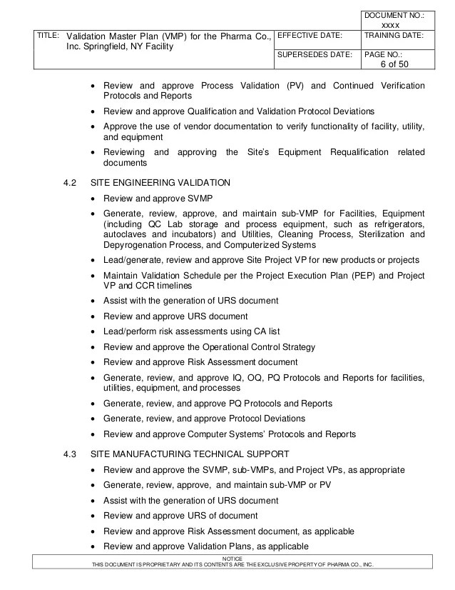 Validation Master Plan
