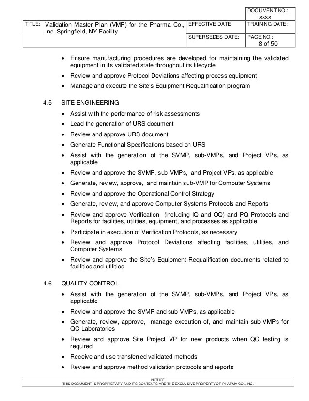 Validation Master Plan