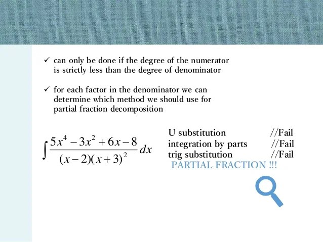 partial fractions calculus integration