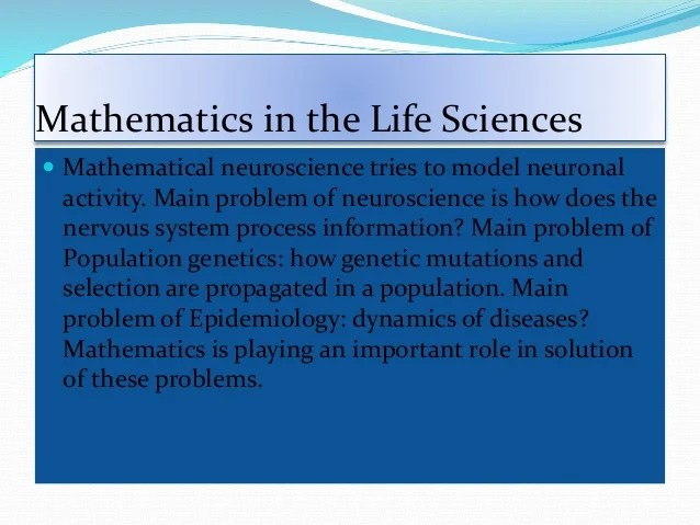 Mathematics applied in major fields of science and technology