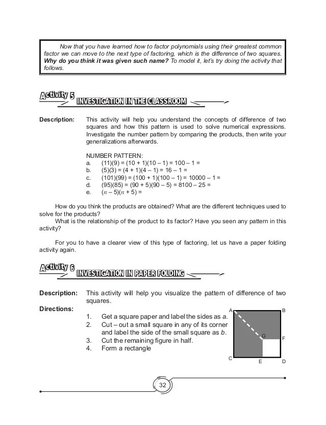 Mathematics Learning Module for Grade 8 K 12 Curriculum