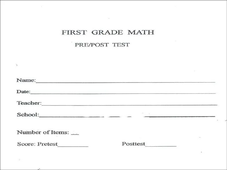 MATH POST TEST 1ST GRAD