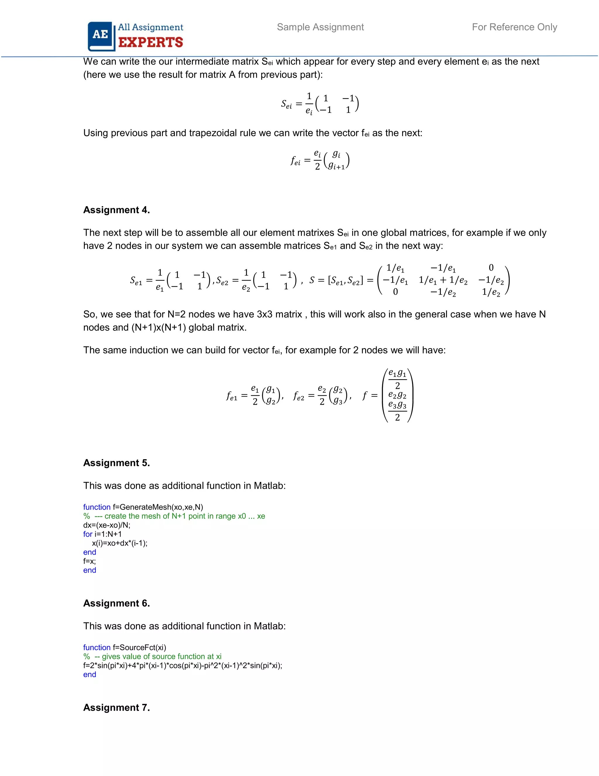 Matlab Sample Assignment Solution PDF