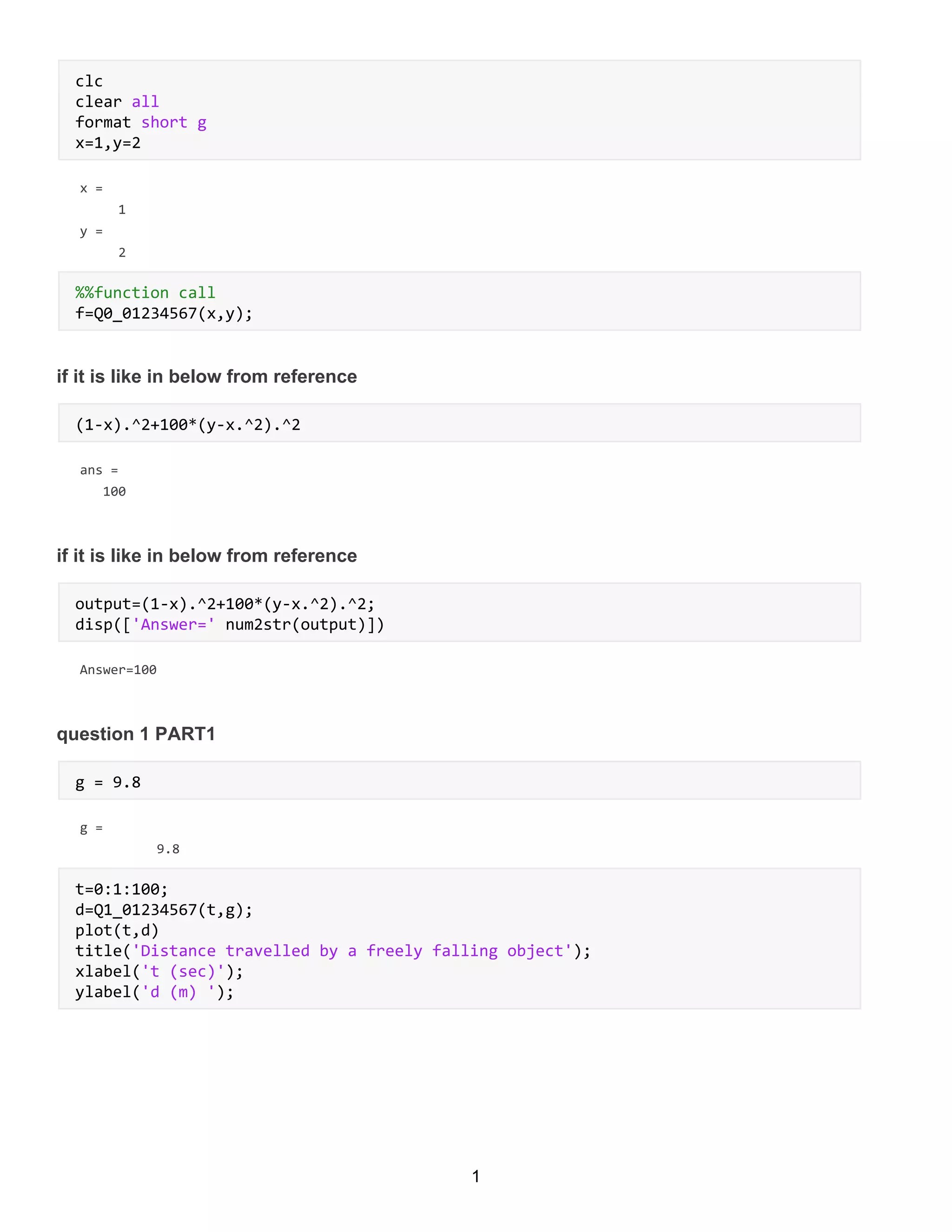 Matlab Sample Assignment Solution PDF