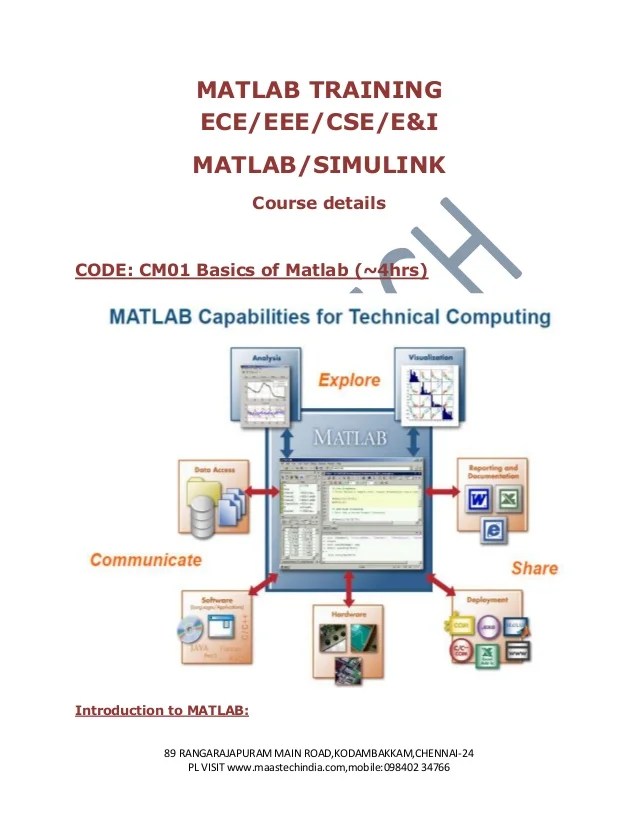 MATLAB TRAINING COURSE IN CHENNAIMAASTECH/MATLAB
