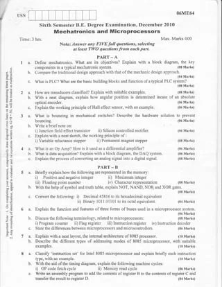 Mechatronics and microprocessor Question papers | PDF