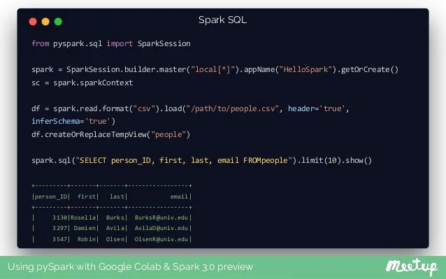Using pySpark with Google Colab & Spark 3.0 preview