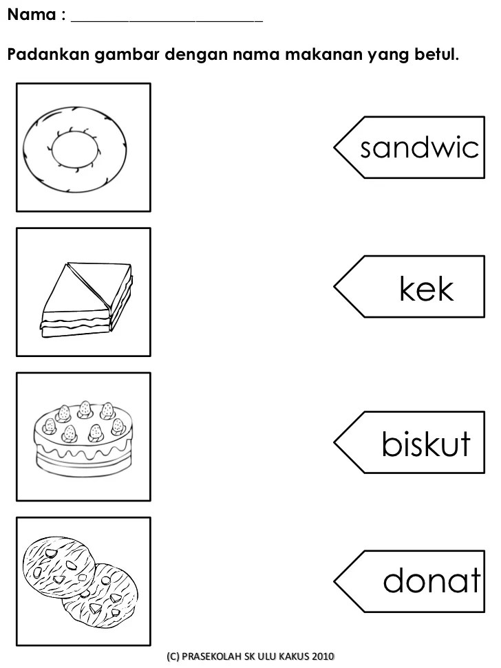 Lembaran Kerja Prasekolah Tema Makanan Dan Minuman Prasekolah S.K