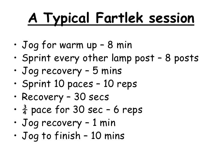 Training Exercises Fartlek Training Exercises
