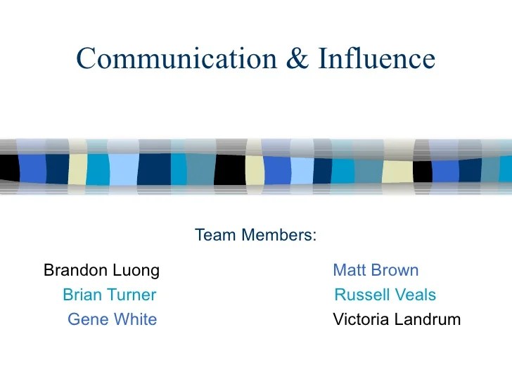 Communication & Influence