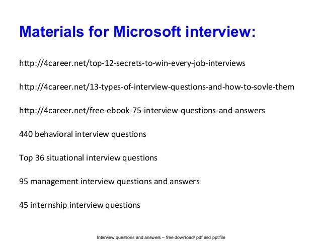 Microsoft interview questions and answers