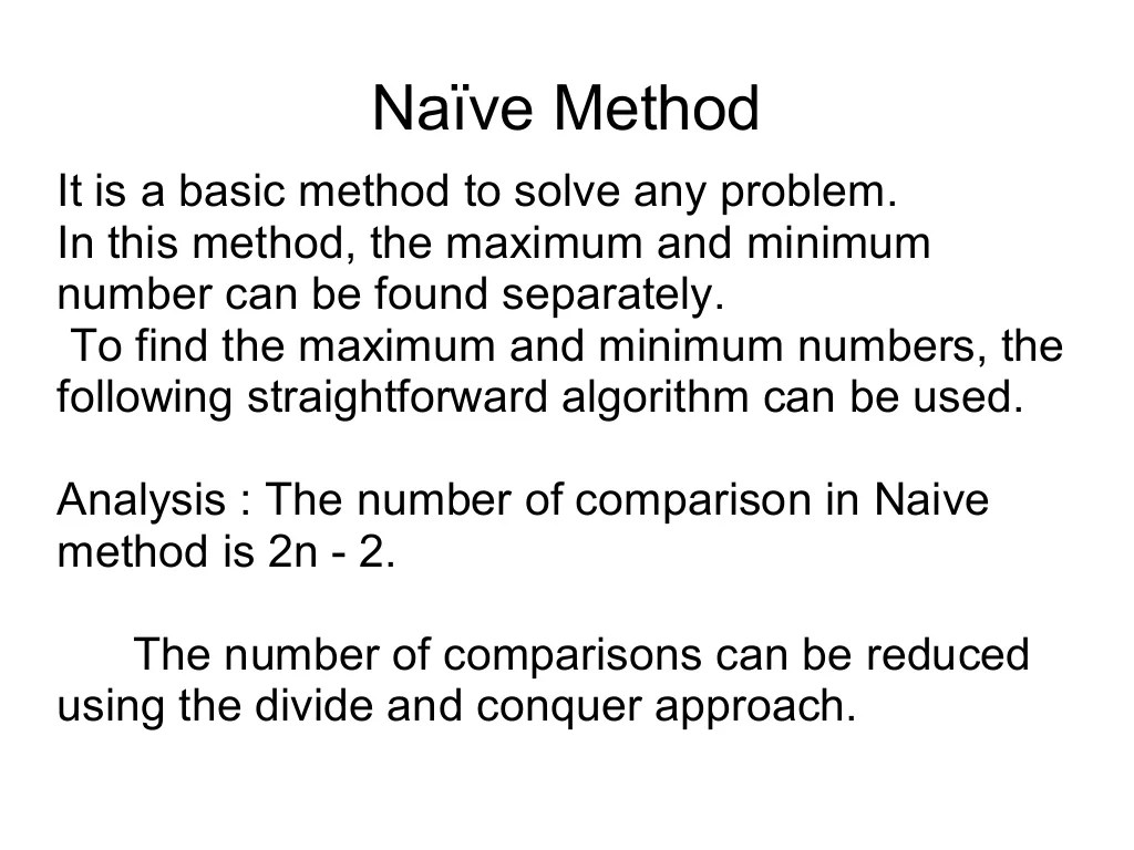finding Min and max element from given array using divide & conquer
