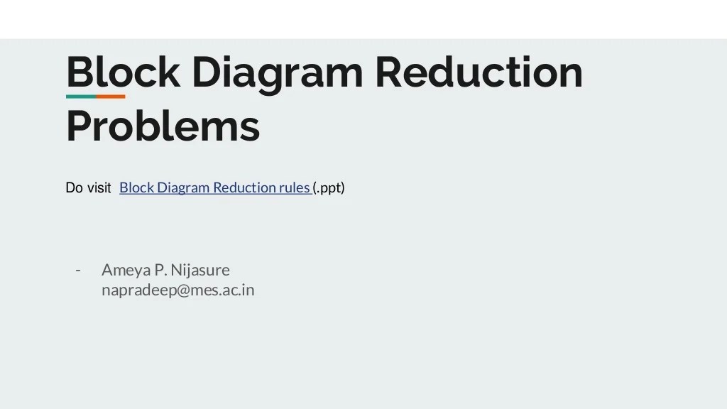 block diagram reduction solved problems block diagram reduction solved problems