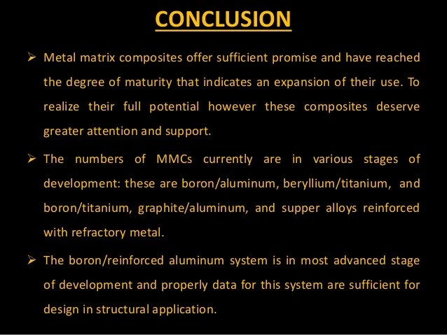 METAL MATRIX COMPOSITE METAL MATRIX COMPOSITE