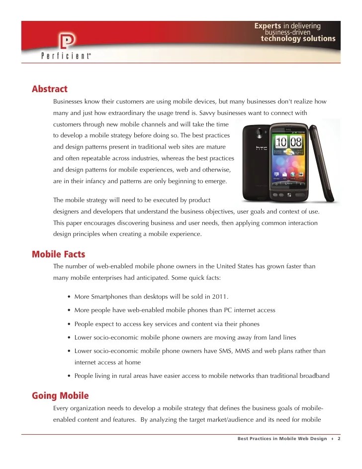 Best Practices in Mobile Web Design