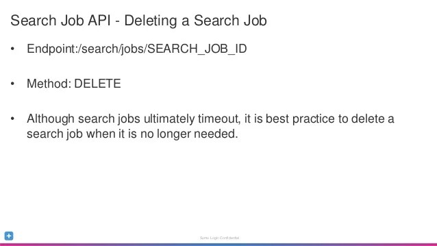 Sumo Logic Search Job API
