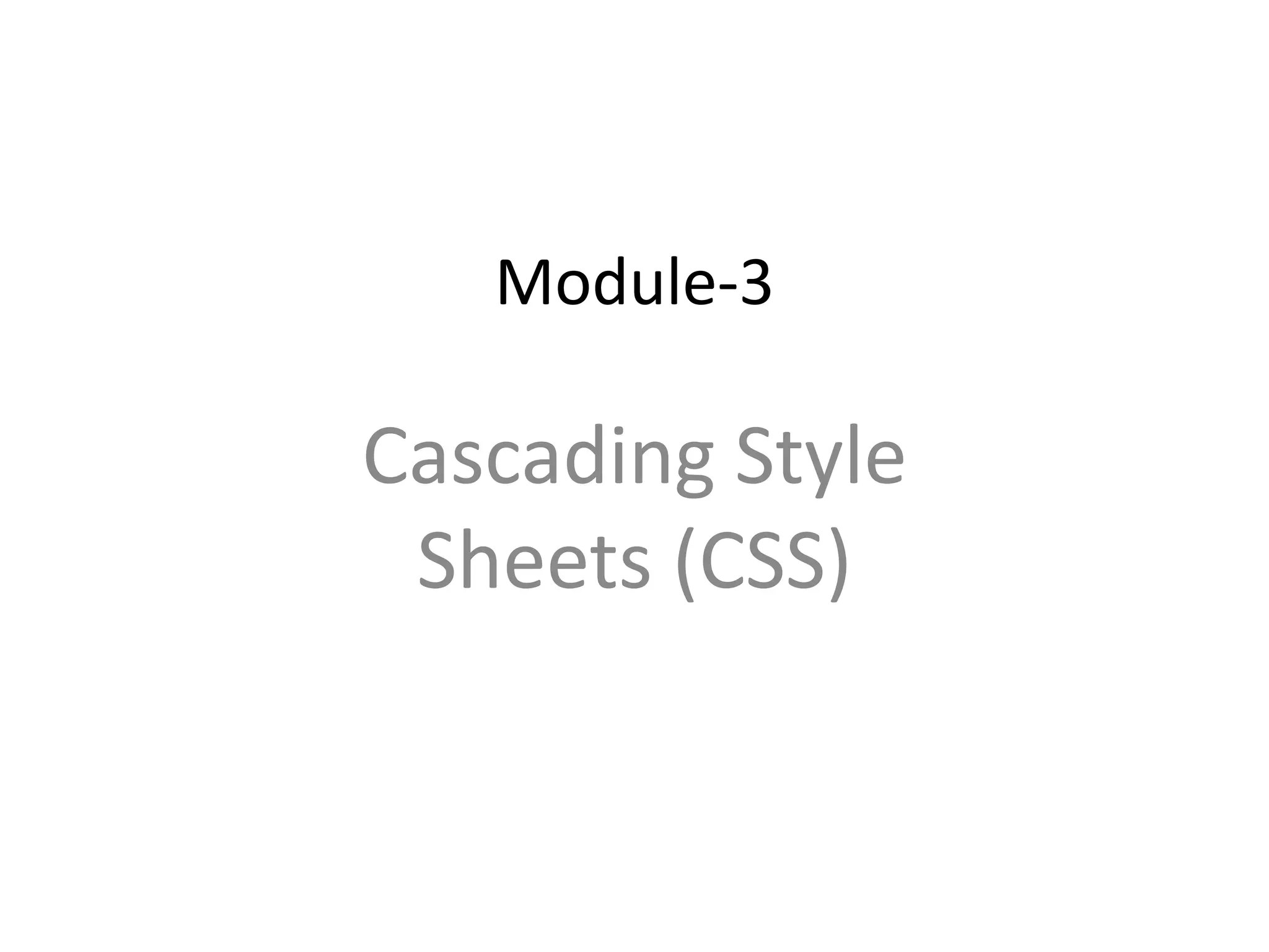 Cascading style sheets, Introduction to web programming PPT