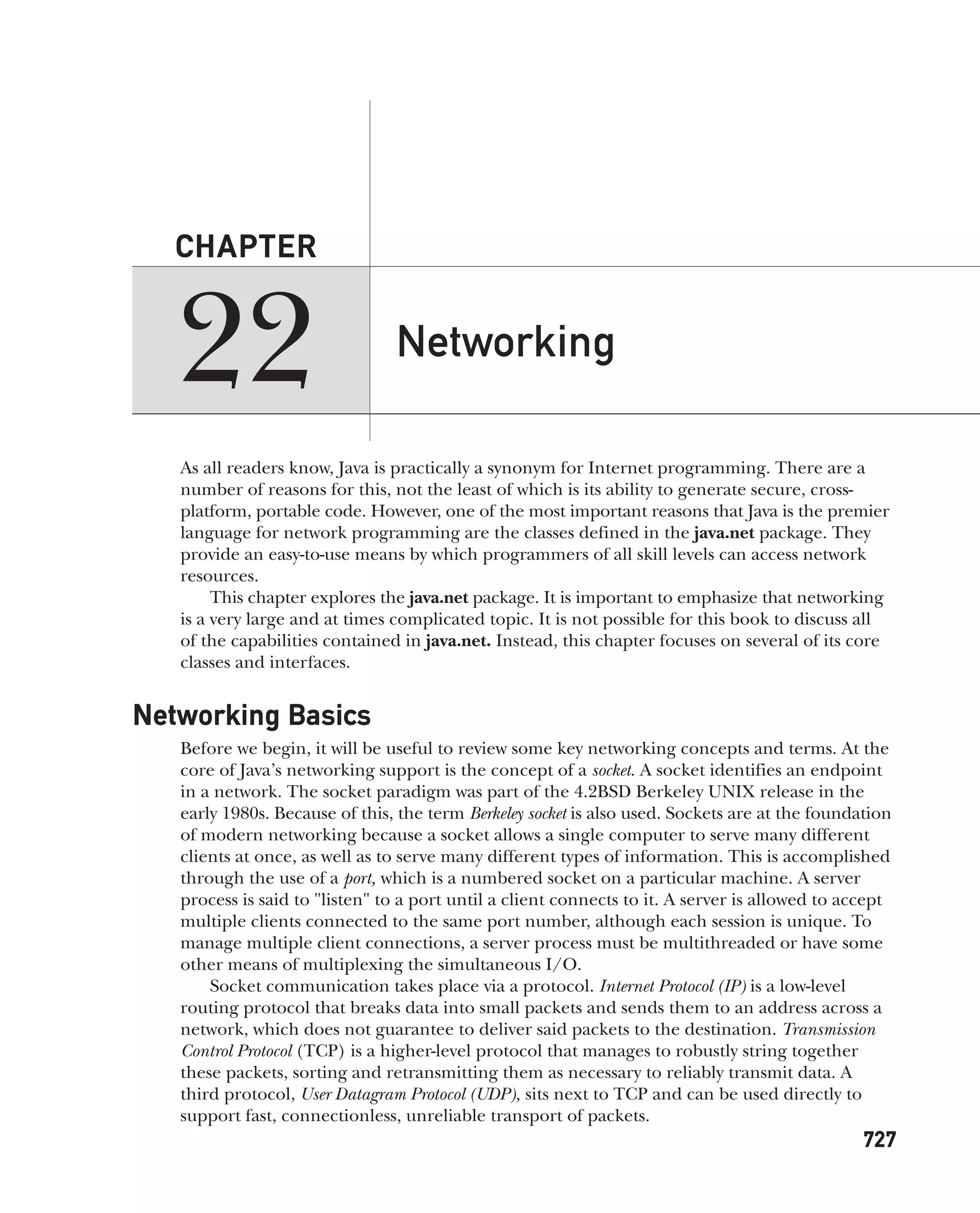 Java Networking Classes and Interfaces PDF