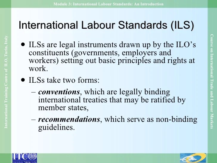 Module 3 international labour standards an introduction