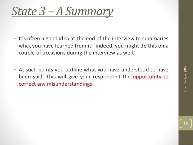 Interview techniques