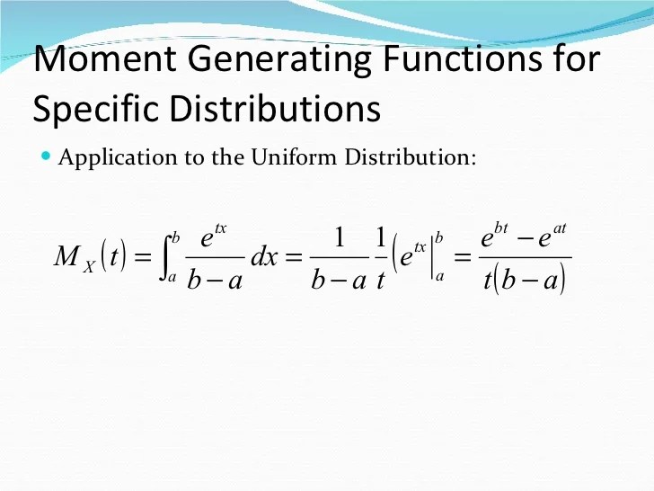 Moment generating function
