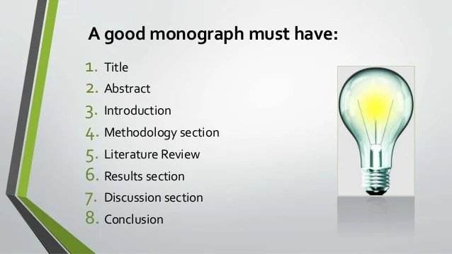 How to Write a Research Monograph Basics