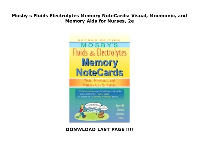 Mosby's® Fluids & Electrolytes Memory NoteCards 3rd Edition