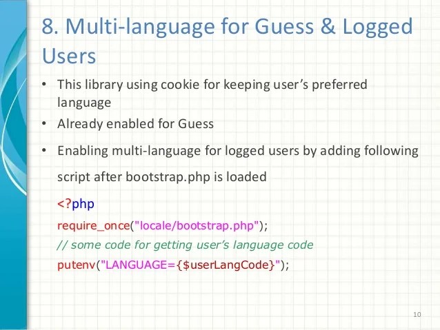 Multi language for php with gettext