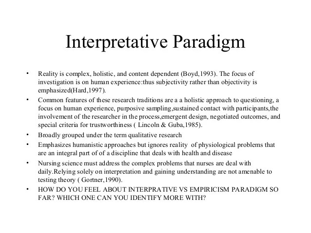 Essay interpretive paradigm