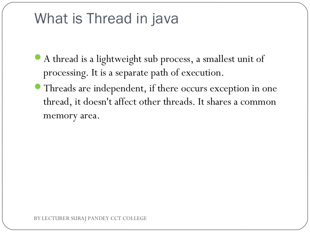 Basic of Multithreading in JAva