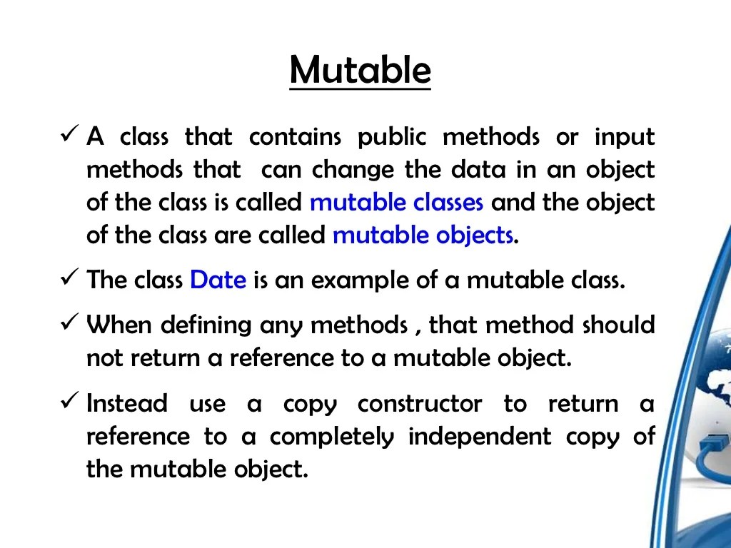 Mutable and immutable classes