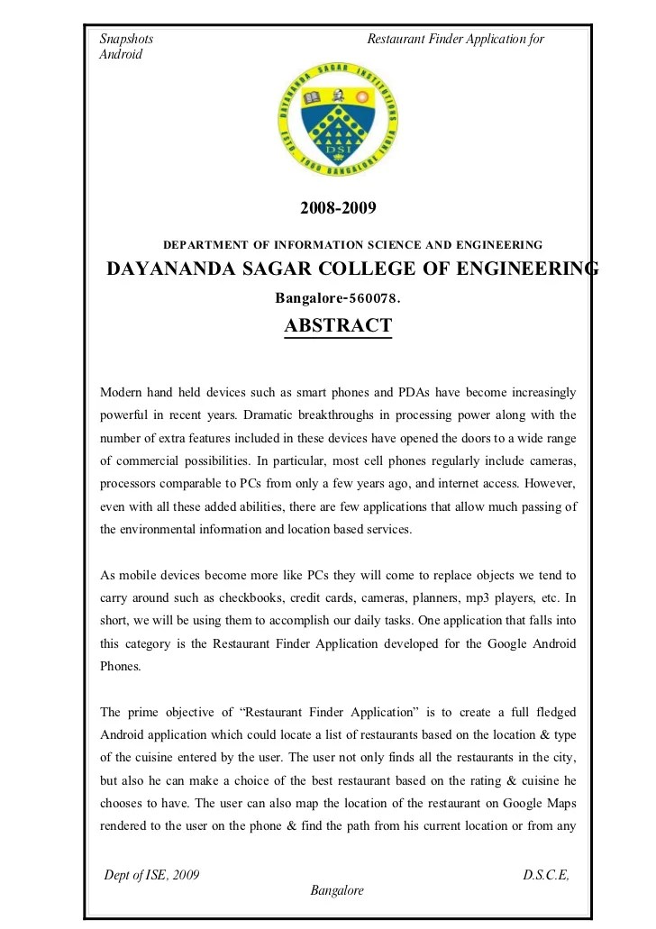 Computer Science Project Abstract Example / How To Write An Abstract