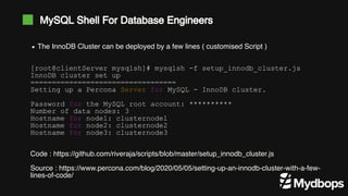MySQL Shell for Database Engineers | PPT