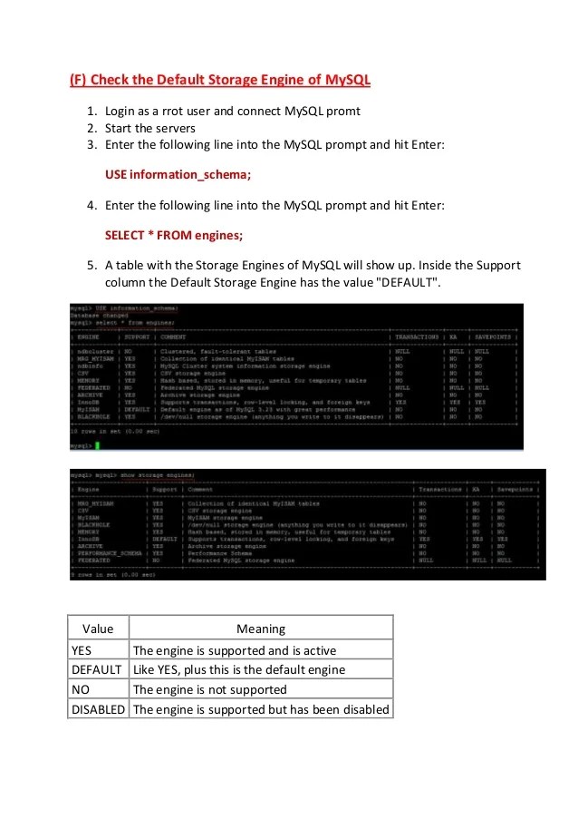 My sql storage engines