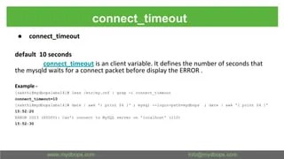 MySQL Timeout Variables Explained | PDF